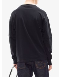 schwarzes besticktes Langarmshirt von JW Anderson