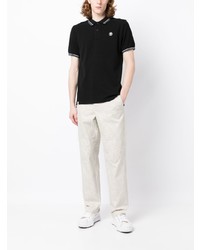 schwarzes besticktes Polohemd von AAPE BY A BATHING APE