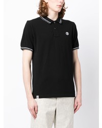 schwarzes besticktes Polohemd von AAPE BY A BATHING APE