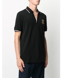 schwarzes besticktes Polohemd von Dolce & Gabbana