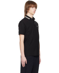 schwarzes besticktes Polohemd von Emporio Armani