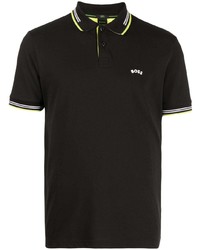 schwarzes besticktes Polohemd von BOSS