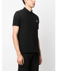 schwarzes besticktes Polohemd von Stone Island