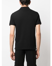 schwarzes besticktes Polohemd von Stone Island