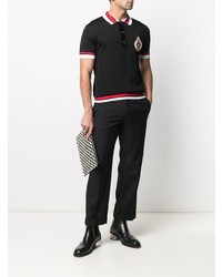 schwarzes besticktes Polohemd von Balmain