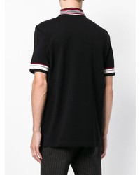 schwarzes besticktes Polohemd von Dolce & Gabbana