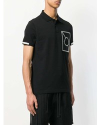 schwarzes besticktes Polohemd von Moncler