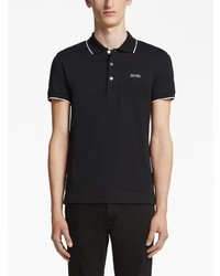 schwarzes besticktes Polohemd von Zegna