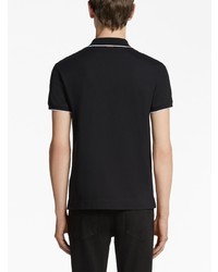 schwarzes besticktes Polohemd von Zegna