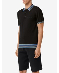 schwarzes besticktes Polohemd von Burberry