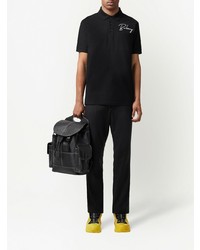 schwarzes besticktes Polohemd von Burberry