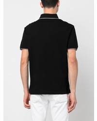 schwarzes besticktes Polohemd von Emporio Armani