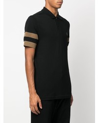 schwarzes besticktes Polohemd von Fred Perry