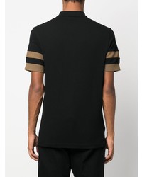 schwarzes besticktes Polohemd von Fred Perry