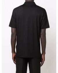 schwarzes besticktes Polohemd von Giorgio Armani