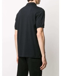 schwarzes besticktes Polohemd von Raf Simons X Fred Perry