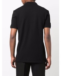 schwarzes besticktes Polohemd von Alexander McQueen