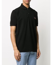 schwarzes besticktes Polohemd von Paul Smith