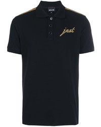 schwarzes besticktes Polohemd von Just Cavalli