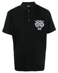 schwarzes besticktes Polohemd von Just Cavalli