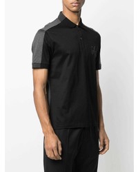 schwarzes besticktes Polohemd von Alexander McQueen