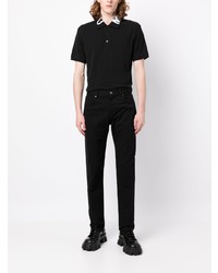 schwarzes besticktes Polohemd von Moschino