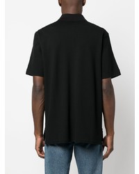 schwarzes besticktes Polohemd von Lanvin