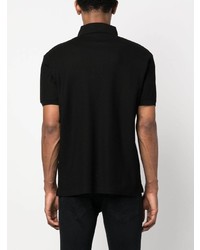 schwarzes besticktes Polohemd von Emporio Armani
