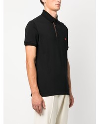 schwarzes besticktes Polohemd von Etro