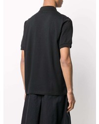 schwarzes besticktes Polohemd von Raf Simons X Fred Perry