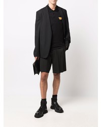 schwarzes besticktes Polohemd von Versace