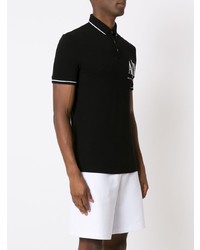 schwarzes besticktes Polohemd von Armani Exchange