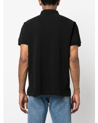 schwarzes besticktes Polohemd von Polo Ralph Lauren