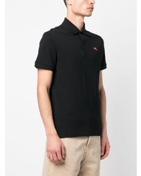 schwarzes besticktes Polohemd von Etro