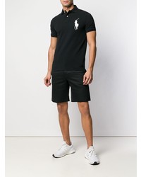 schwarzes besticktes Polohemd von Polo Ralph Lauren