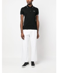 schwarzes besticktes Polohemd von Zegna