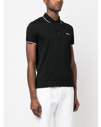 schwarzes besticktes Polohemd von Zegna