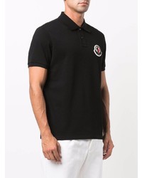 schwarzes besticktes Polohemd von Moncler