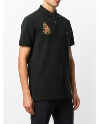 schwarzes besticktes Polohemd von Polo Ralph Lauren