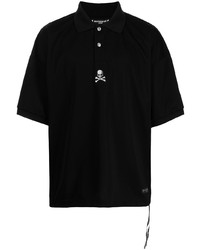schwarzes besticktes Polohemd von Mastermind Japan