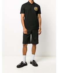 schwarzes besticktes Polohemd von Versace