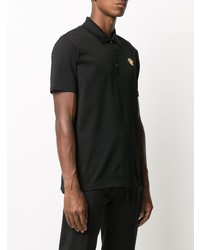 schwarzes besticktes Polohemd von Versace