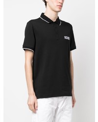 schwarzes besticktes Polohemd von Michael Kors