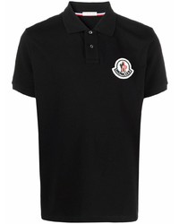 schwarzes besticktes Polohemd von Moncler