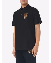 schwarzes besticktes Polohemd von Burberry