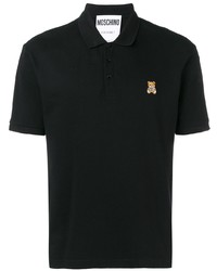 schwarzes besticktes Polohemd von Moschino