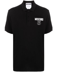 schwarzes besticktes Polohemd von Moschino