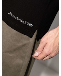 schwarzes besticktes Polohemd von Alexander McQueen