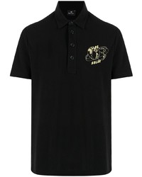 schwarzes besticktes Polohemd von PS Paul Smith