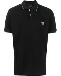 schwarzes besticktes Polohemd von PS Paul Smith